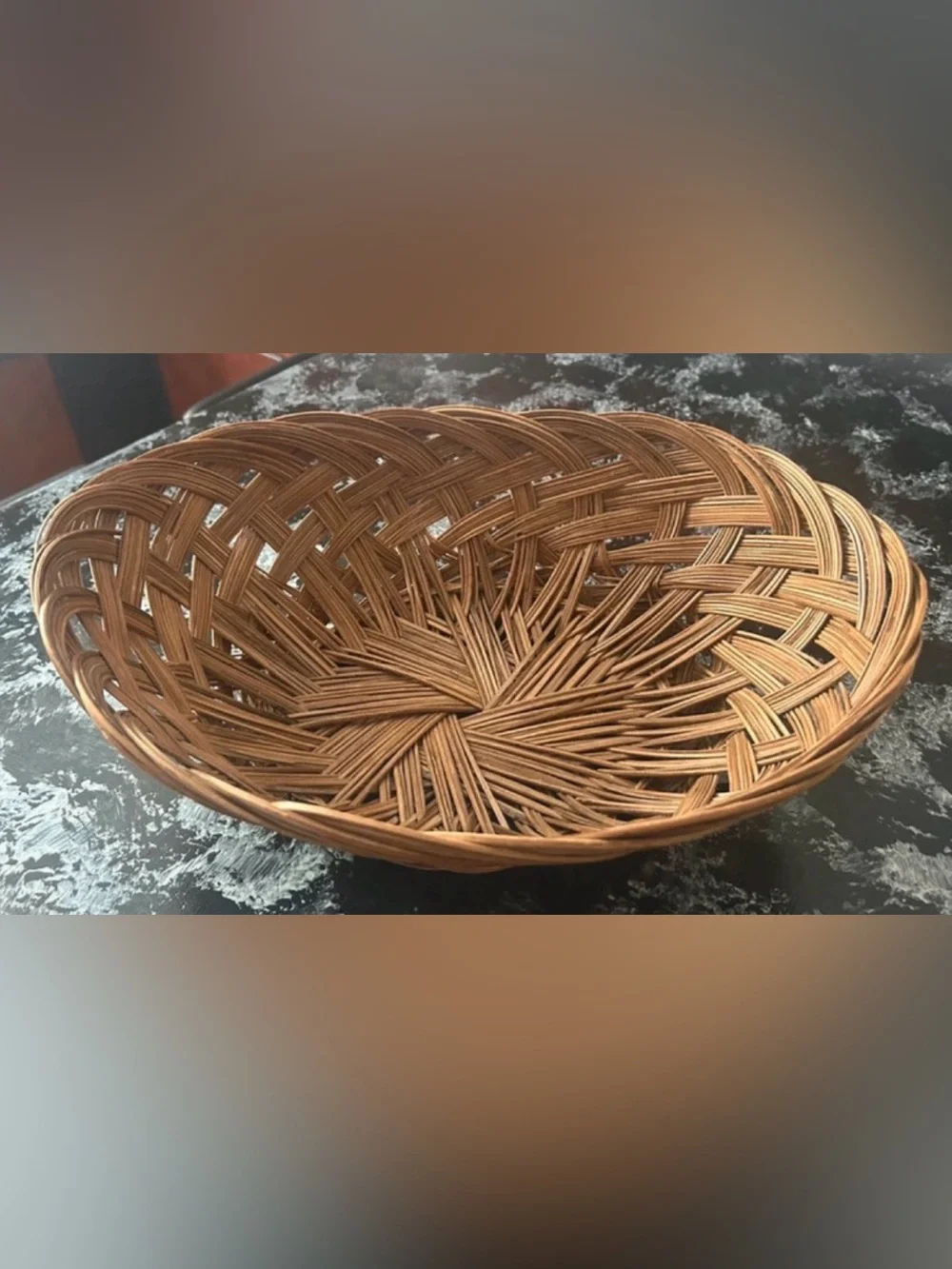 Vintage Philippines Natural Brown Woven Rattan Basket Set - Home Accents